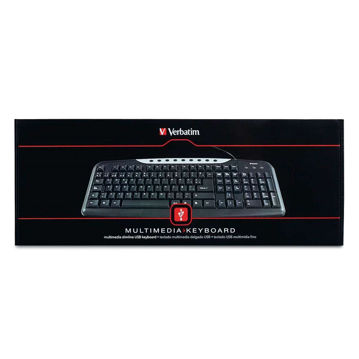 Teclado Verbatim Usb Wired Multimedia Cableado 98109